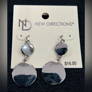 New Directions Shiny Silver Tone Earrings